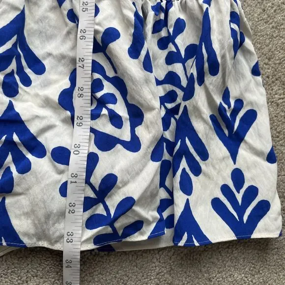 Zara Tiered Tunic Dress Large Carrie Babydoll Vine White Blue Beach Preppy Blog - Picture 9 of 9